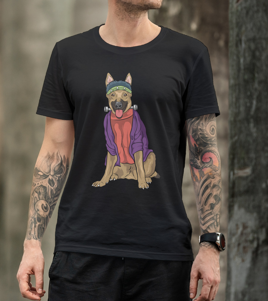 German Shepherd Frankenstein Monster Dog Halloween Humor T-Shirt