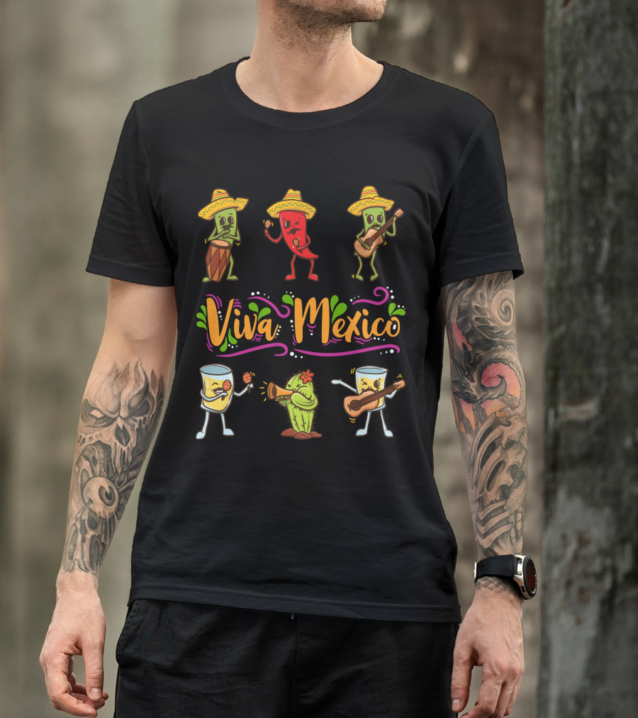 Viva Mexico Cinco De Mayo Sombrero Fiesta T-Shirt