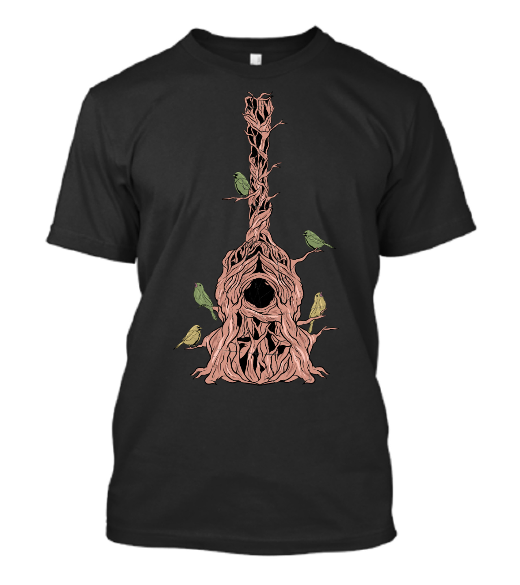 Acoustic Guitar Tree Of Life With Birds Nature Guitarist T-Shirt