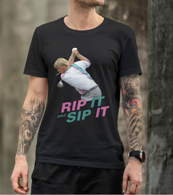 John Daly Rip It And Sip It Golf Swing Iconic T-Shirt