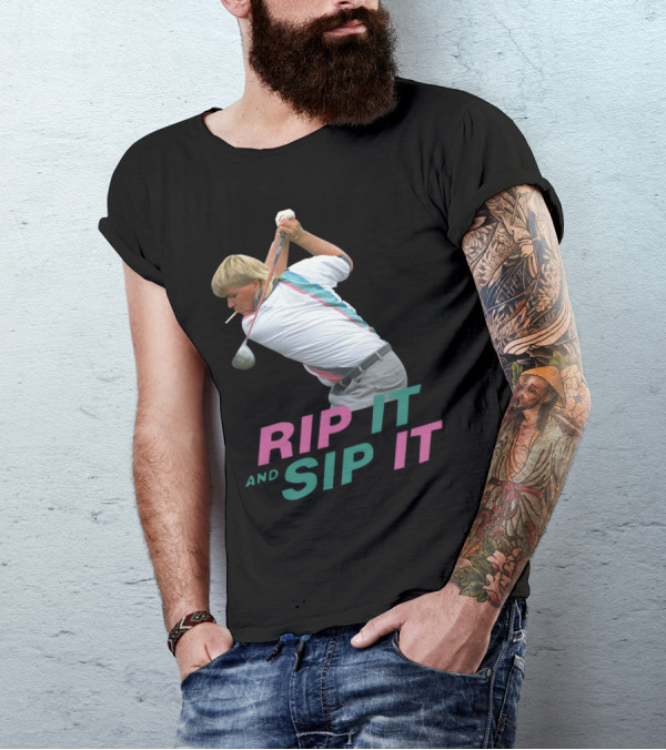 John Daly Rip It And Sip It Golf Swing Iconic T-Shirt