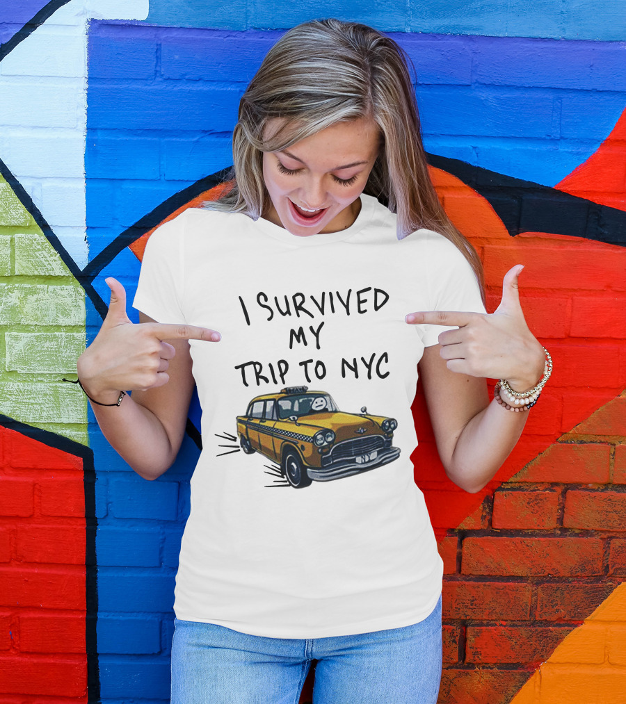 Tom Holland Spiderman Homecoming I Survived My Trip To NYC Yellow Taxi T-Shirt