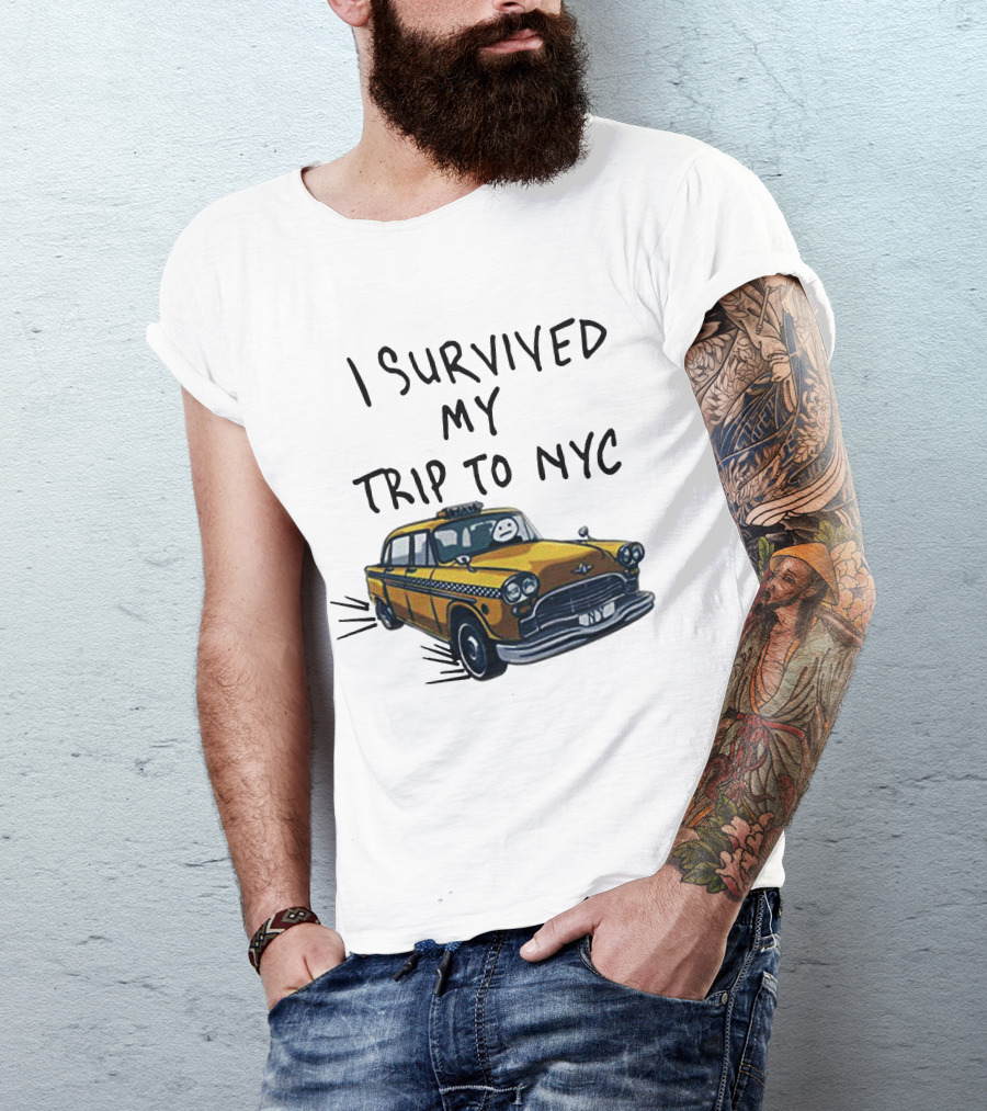 Tom Holland Spiderman Homecoming I Survived My Trip To NYC Yellow Taxi T-Shirt