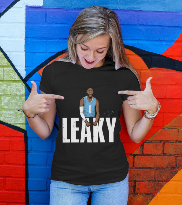 Leaky Black Number 1 Jersey Graphic Blue Basketball T-Shirt