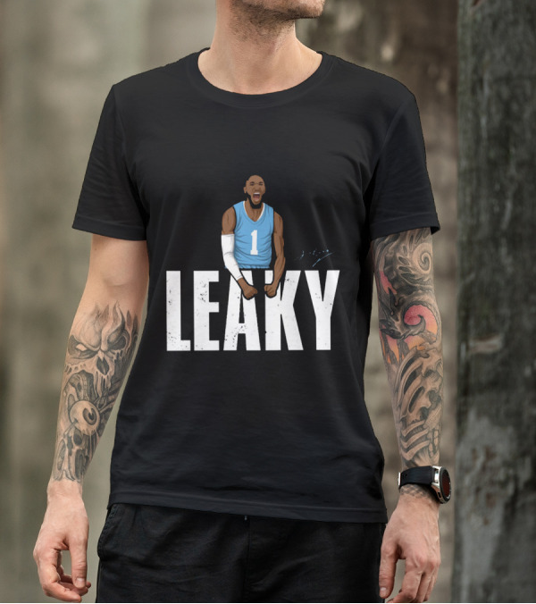 Leaky Black Number 1 Jersey Graphic Blue Basketball T-Shirt