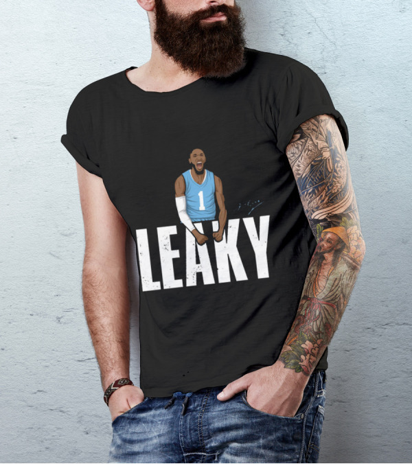Leaky Black Number 1 Jersey Graphic Blue Basketball T-Shirt
