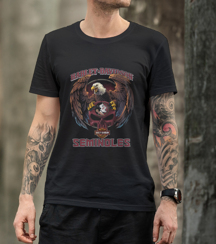 Harley Davidson Motor Cycles Seminoles Eagle T-Shirt