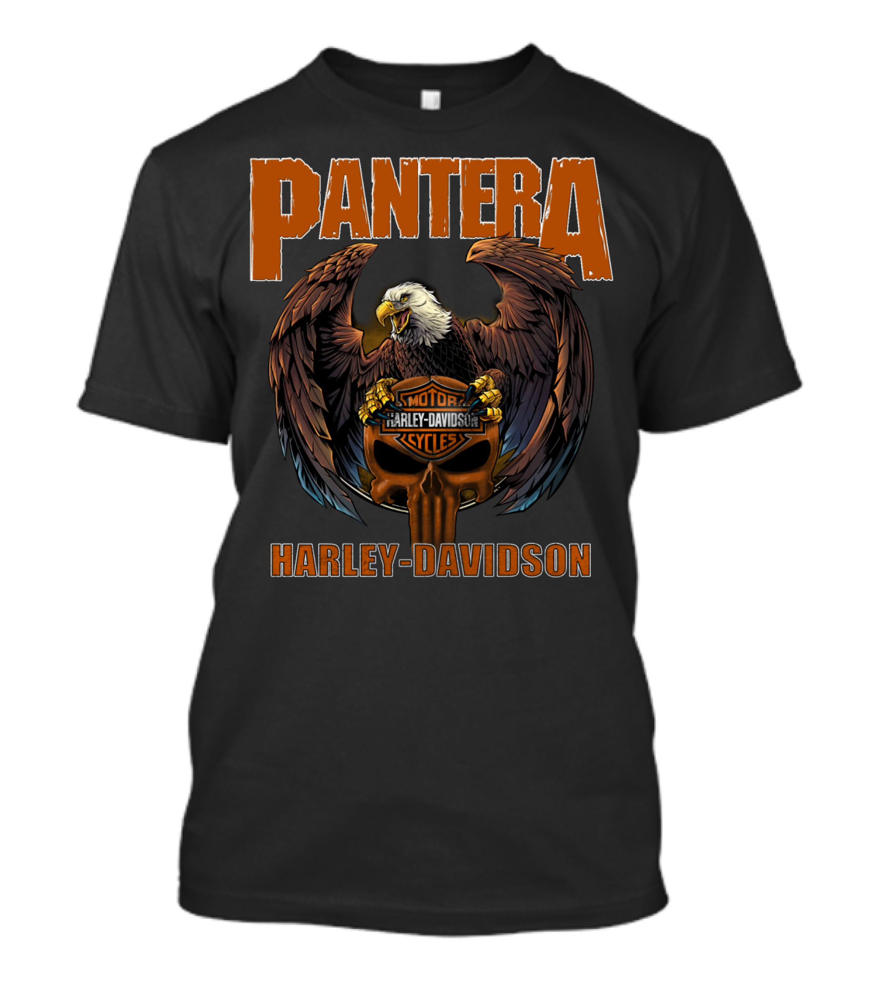 Pantera Eagle With Harley Davidson Motorcycles Iconic Symbol T-Shirt