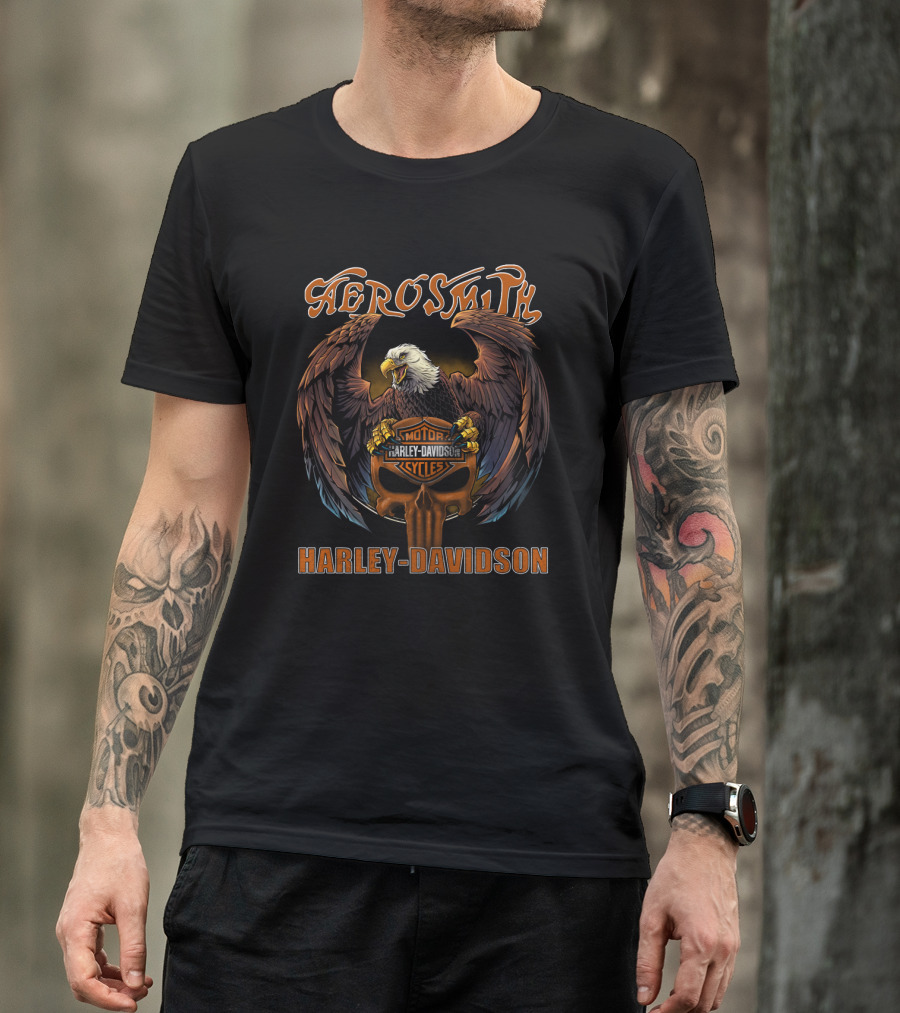 Aerosmith Harley Davidson Eagle Motorcycles T-Shirt