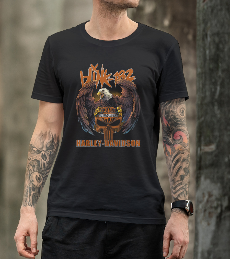 Blink-182 Harley Davidson Motorcycles Eagle T-Shirt