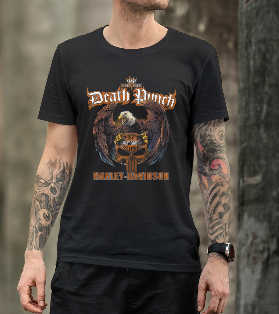 Five Finger Death Punch Harley Davidson Eagle Motorcycles T-Shirt