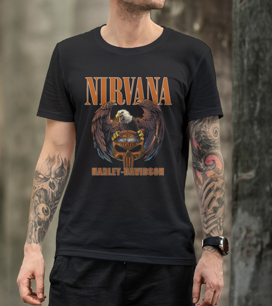 Nirvana Harley Davidson Motor Cycles Eagle T-Shirt