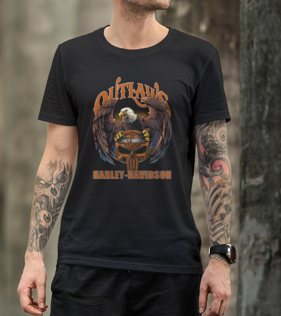 Outlaws Harley Davidson Motorcycles Eagle T-Shirt