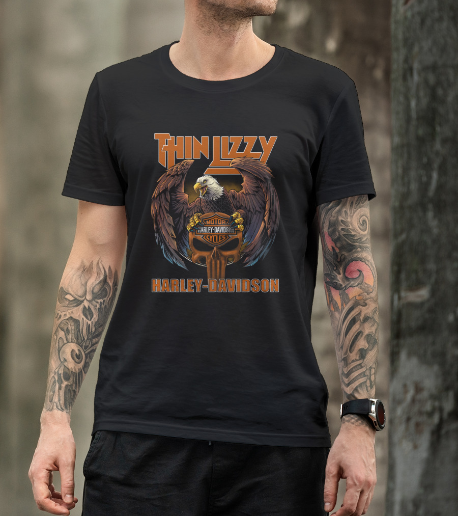 Thin Lizzy Harley Davidson Motorcycles Eagle T-Shirt