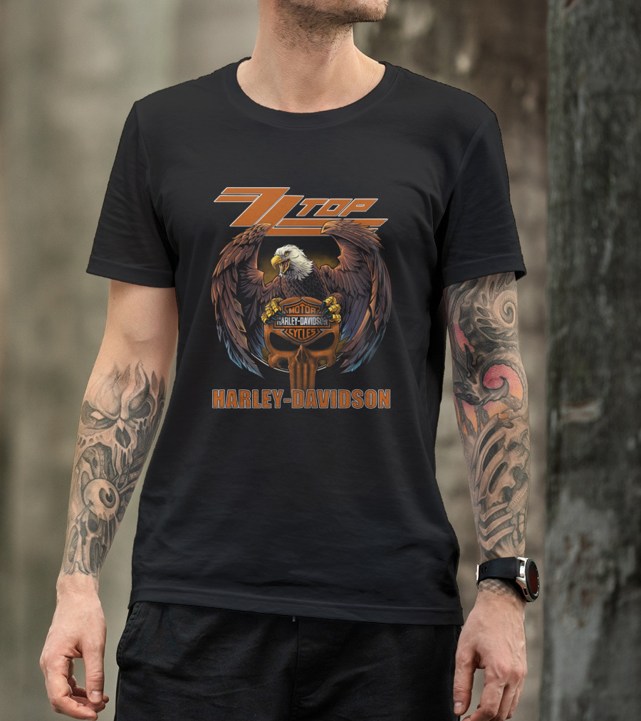 Zz Top Harley Davidson Motorcycles Eagle T-Shirt