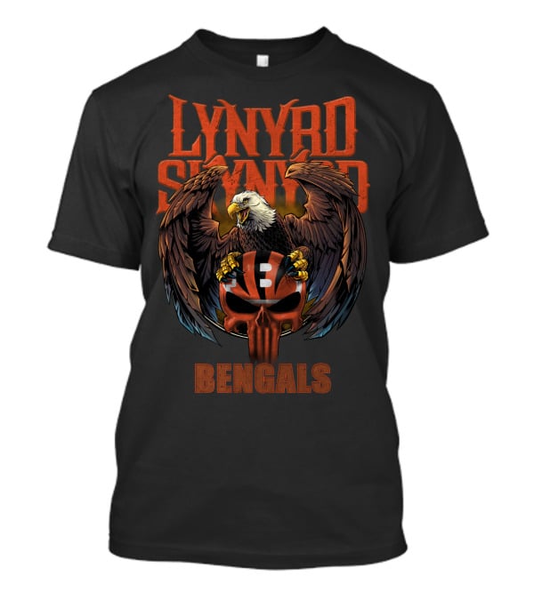 Lynyrd Skynyrd Bengals Eagle Skull Helmet T-Shirt