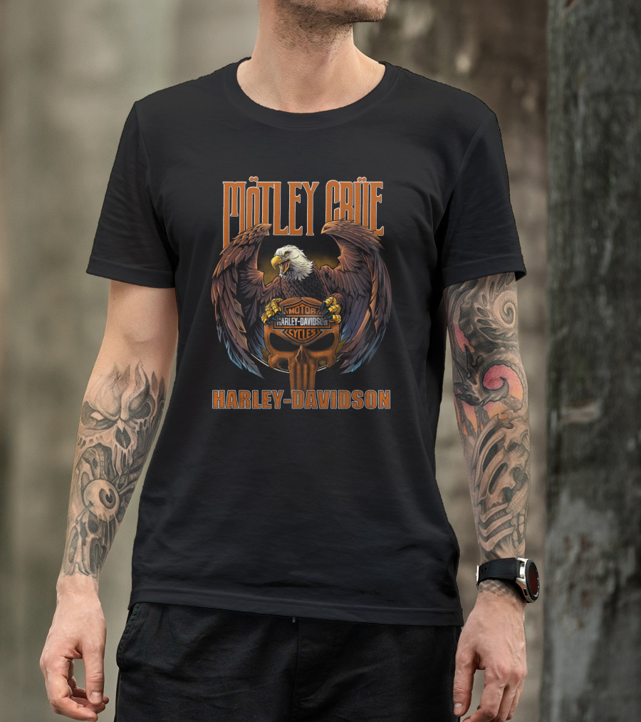 Mötley Crüe Harley Davidson Eagle Motor Cycles T-Shirt
