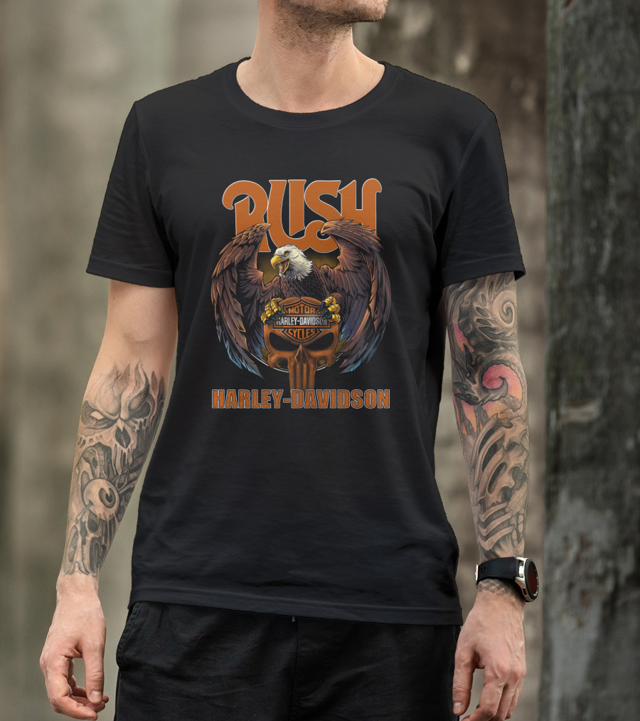 Rush Harley Davidson Eagle Motorcycles T-Shirt