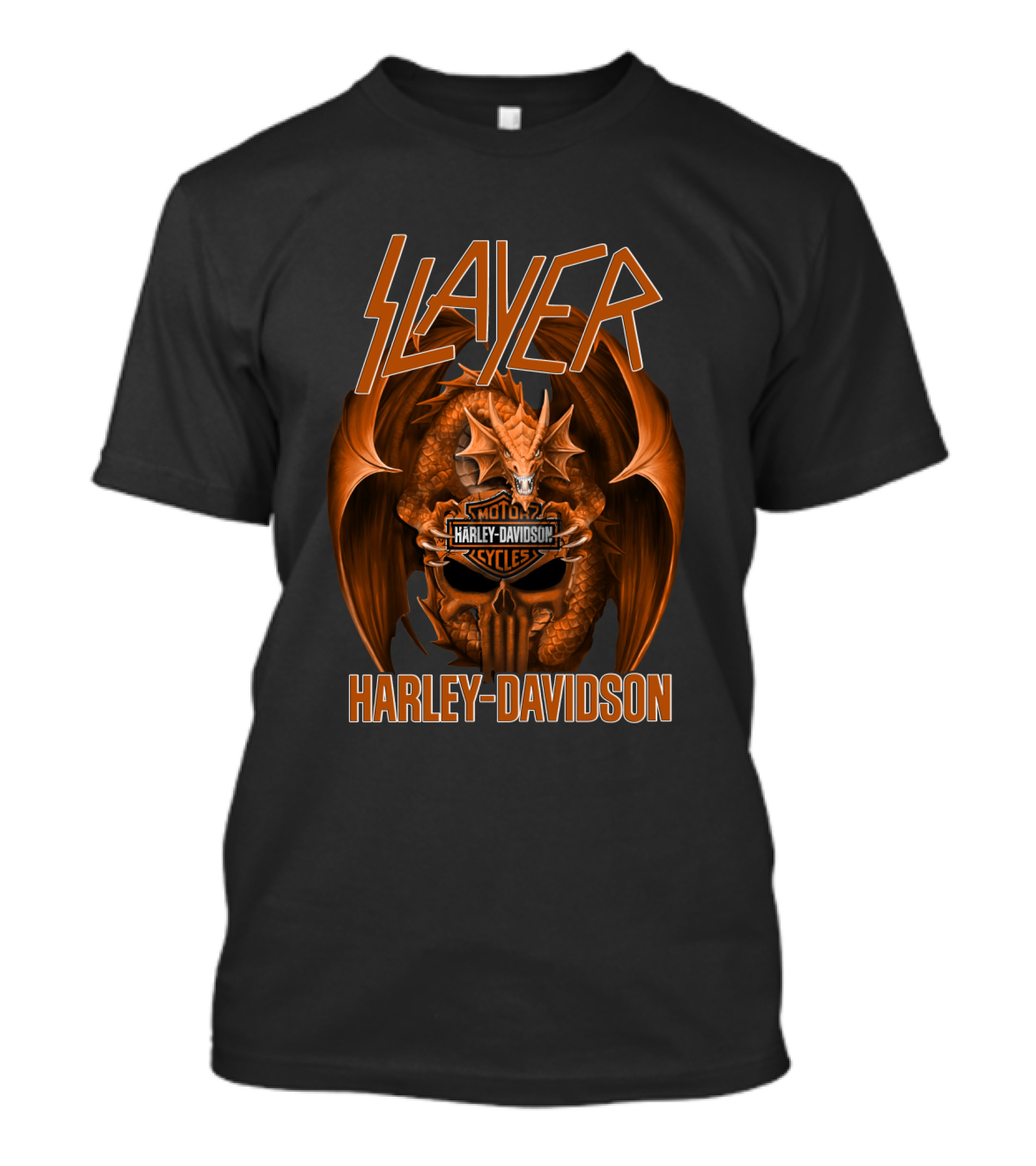 Slayer Harley Davidson Moto Cycles Skull Dragon T-Shirt