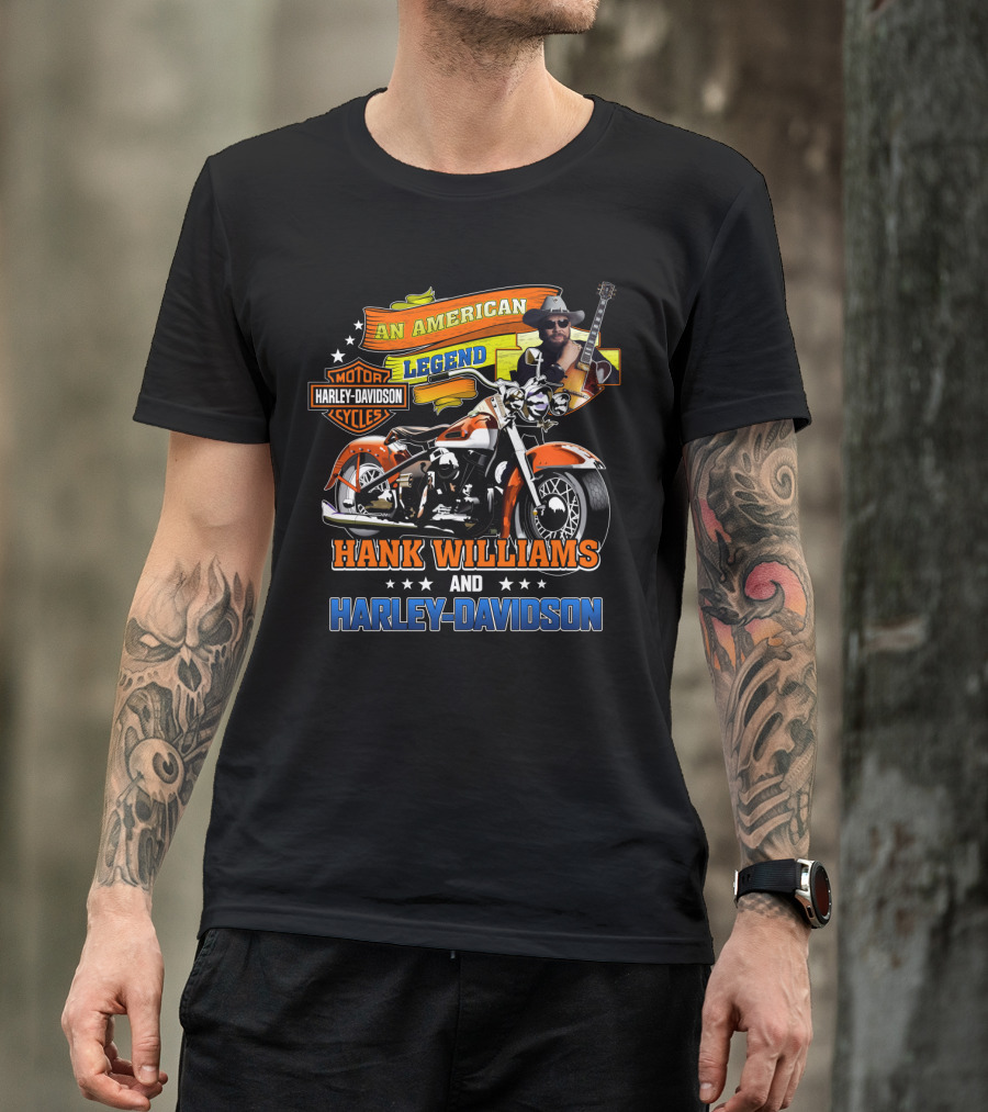 An American Legend Hank Williams And Harley Davidson T-Shirt
