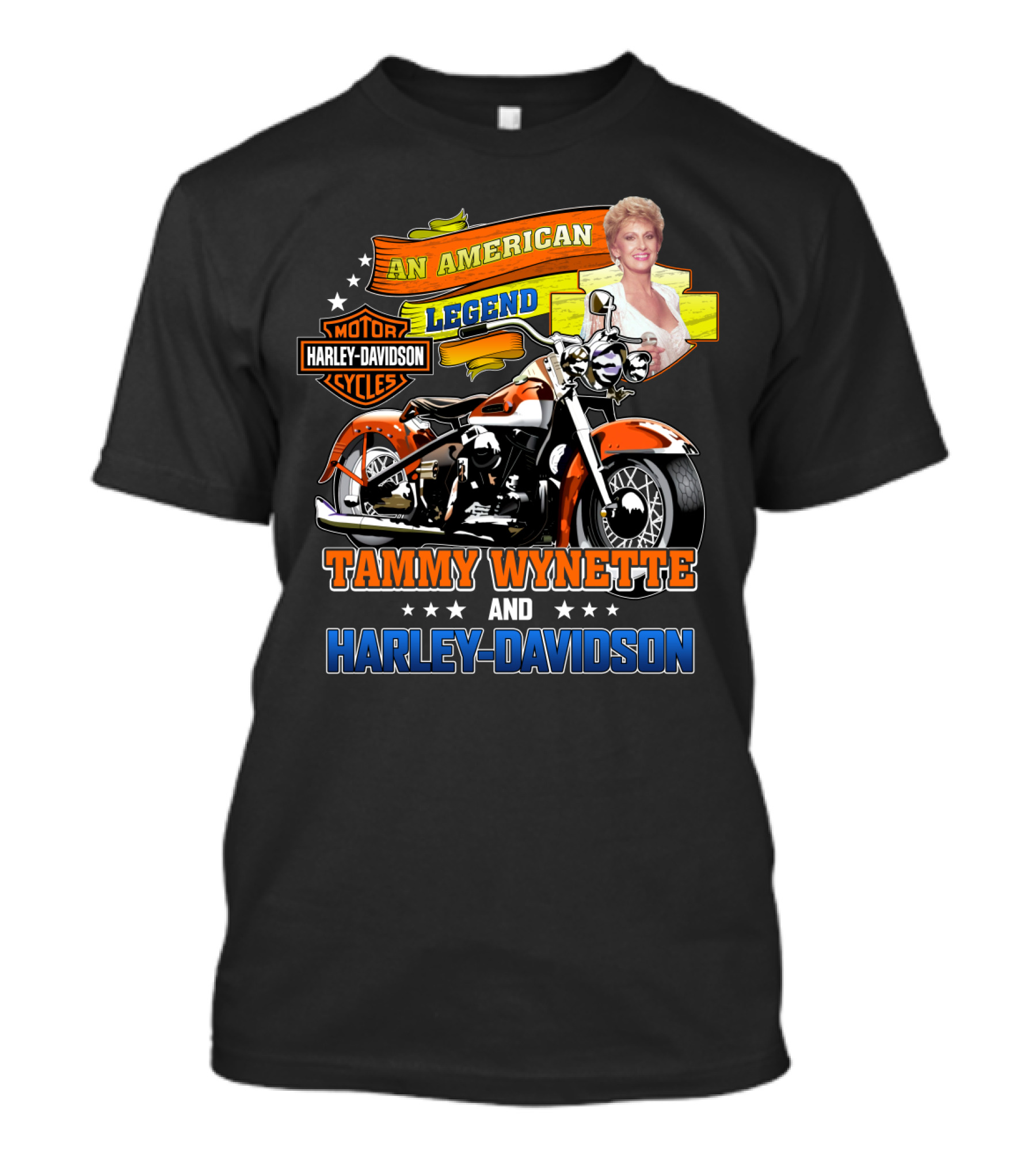 An American Legend Tammy Wynette And Harley Davidson Motor Cycles T-Shirt
