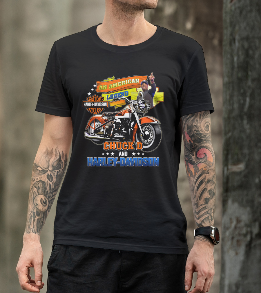An American Legend Chuck D And Harley Davidson T-Shirt