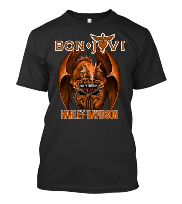 Bon Jovi Harley Davidson Motorcycles Dragon T-Shirt