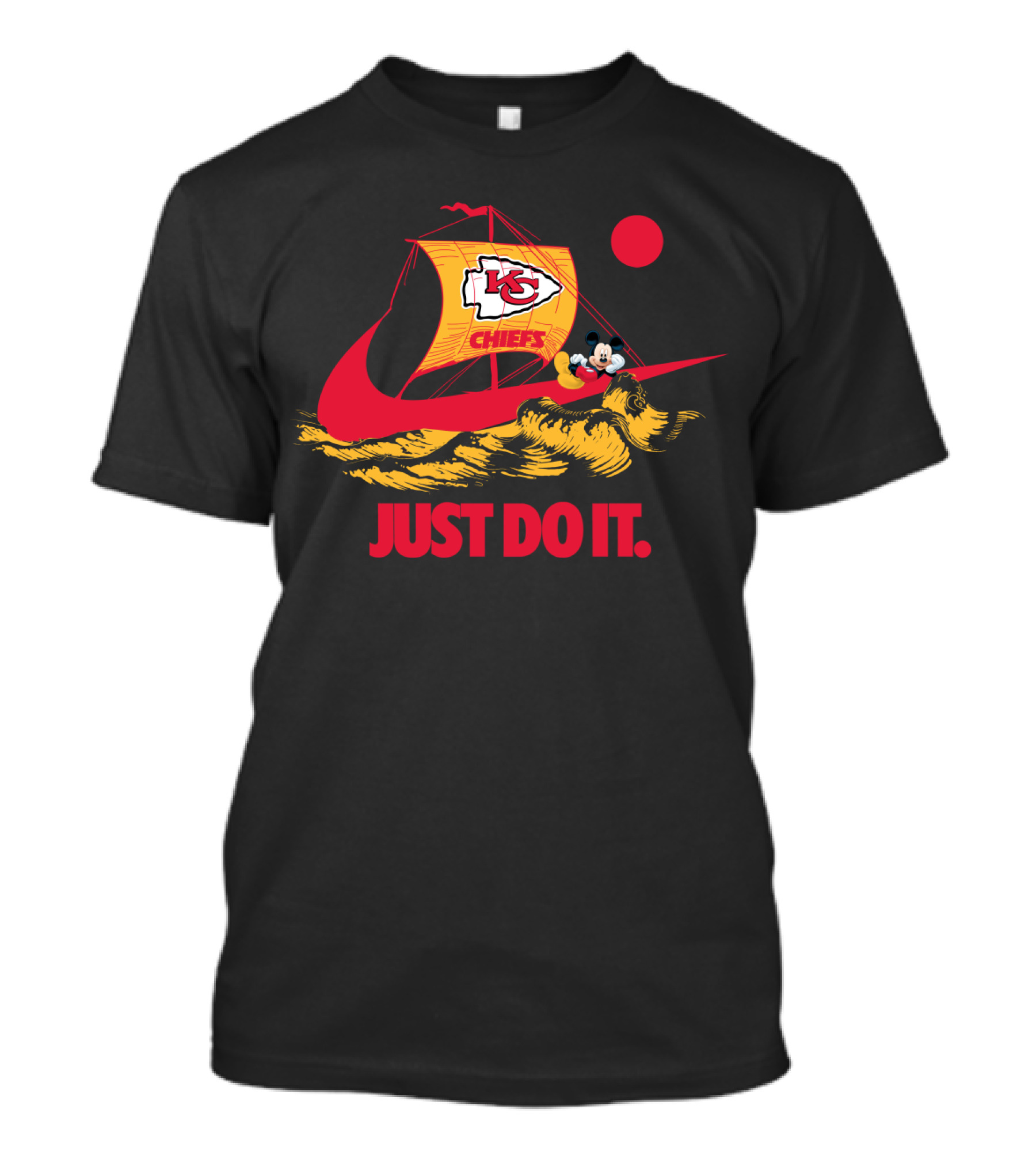 Kansas City Chiefs Nike Just Do It Mickey Mouse Sailboat T-Shirt