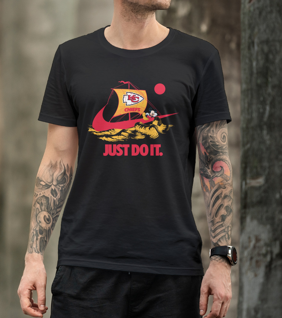 Kansas City Chiefs Nike Just Do It Mickey Mouse Sailboat T-Shirt