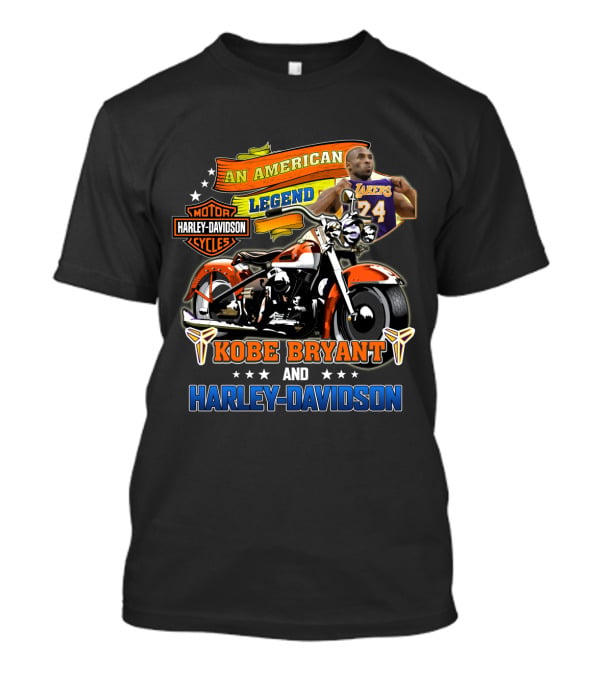 Kobe Bryant Lakers 24 An American Legend Harley Davidson Motor Cycles T-Shirt