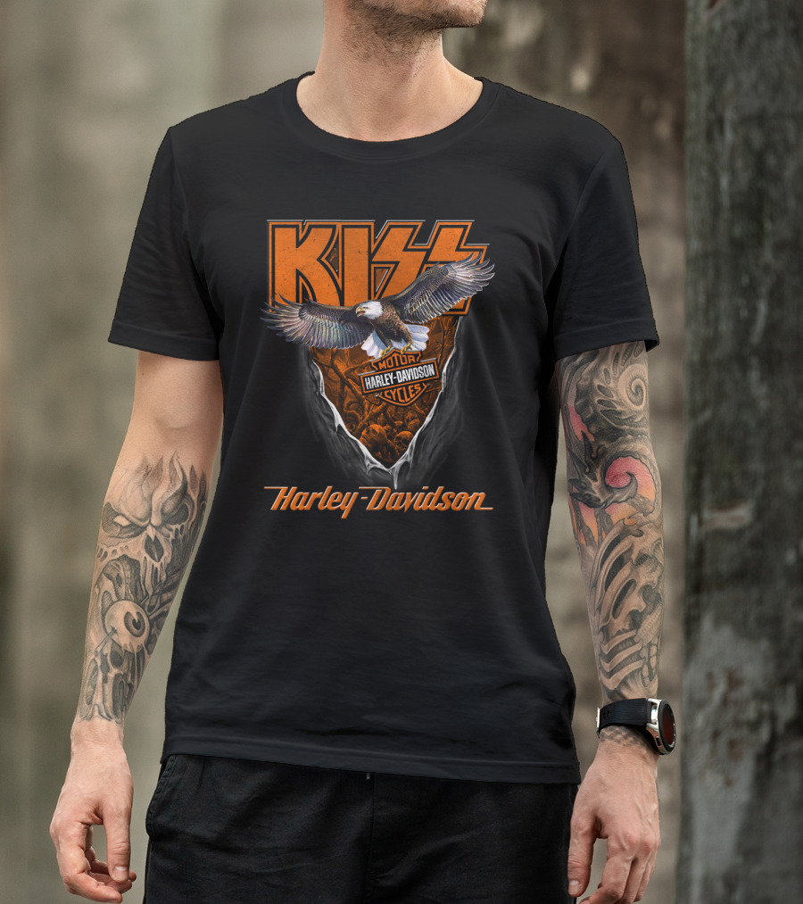 Kiss Harley Davidson Motorcycles Eagle T-Shirt
