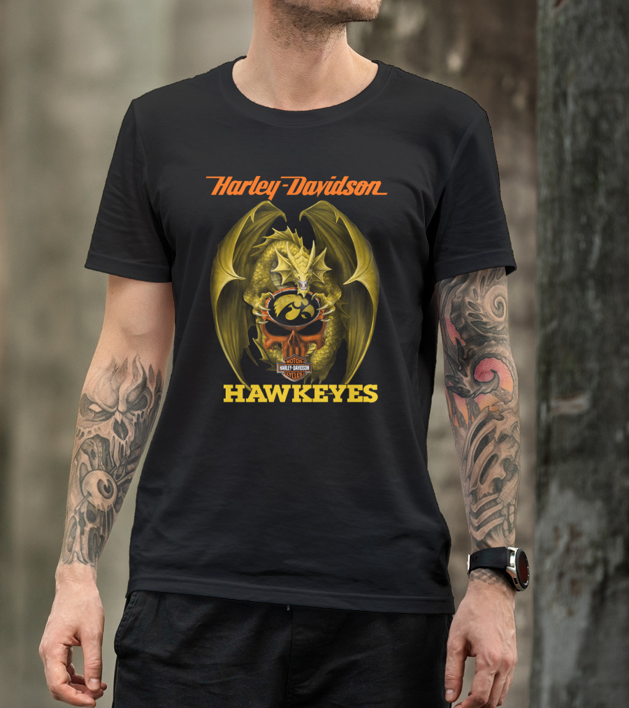 Harley Davidson Iowa Hawkeyes Dragon T-Shirt