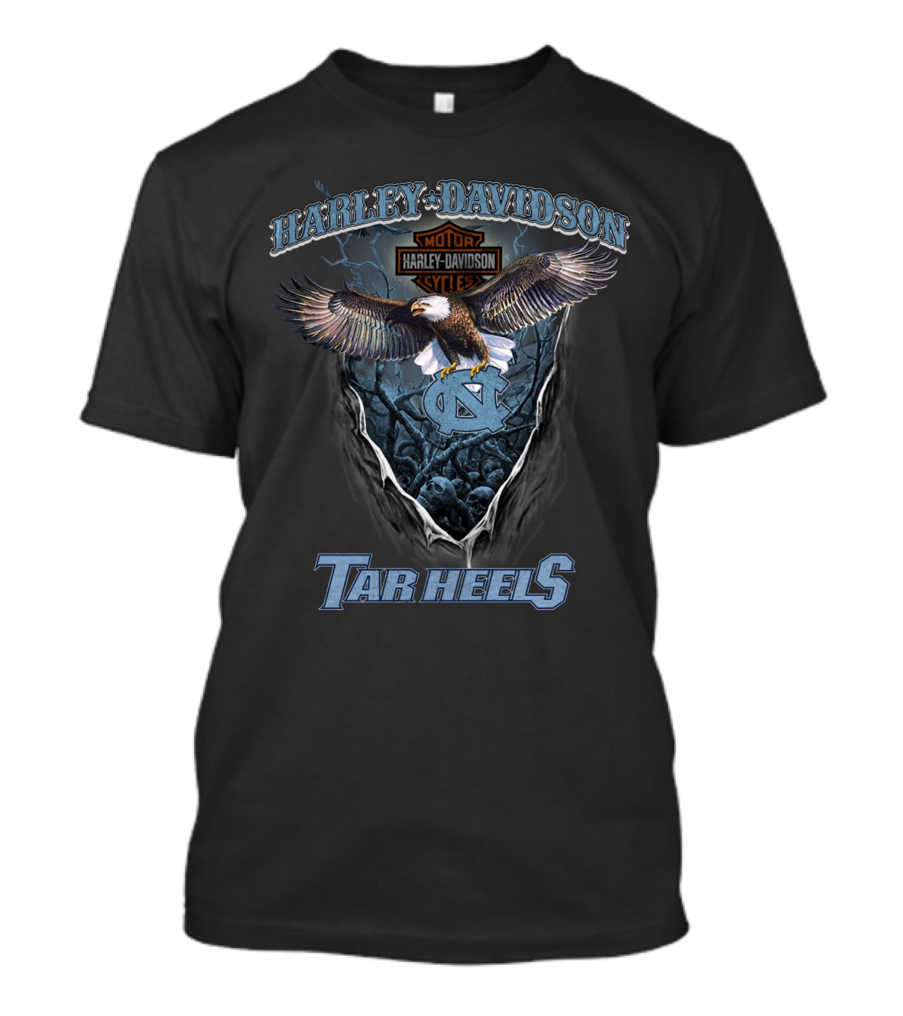 Harley Davidson Motor Cycles North Carolina Tar Heels T-Shirt