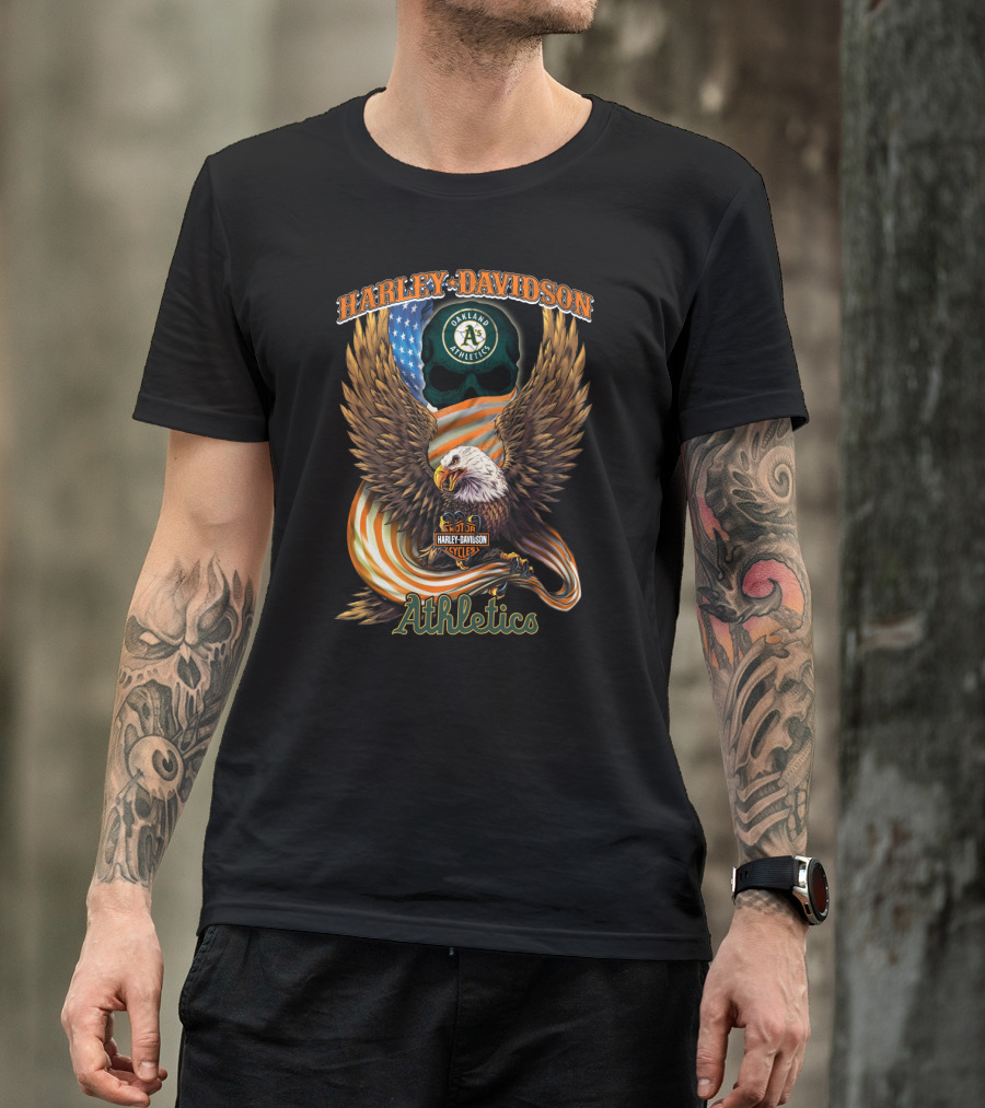 Harley Davidson Oakland Athletics American Eagle Cycles T-Shirt