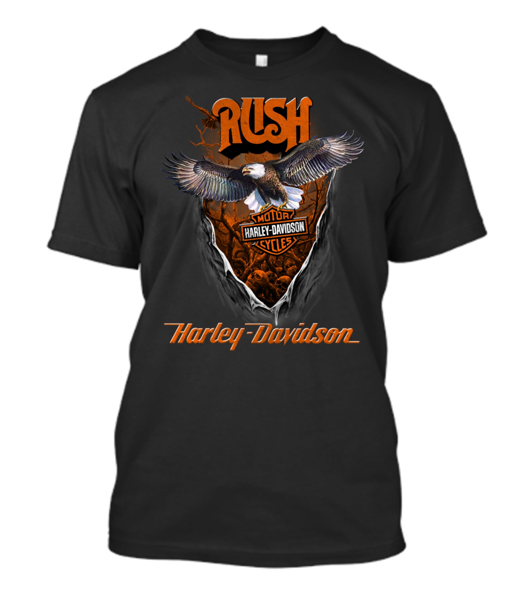 Rush Harley Davidson Motor Cycles Eagle T-Shirt