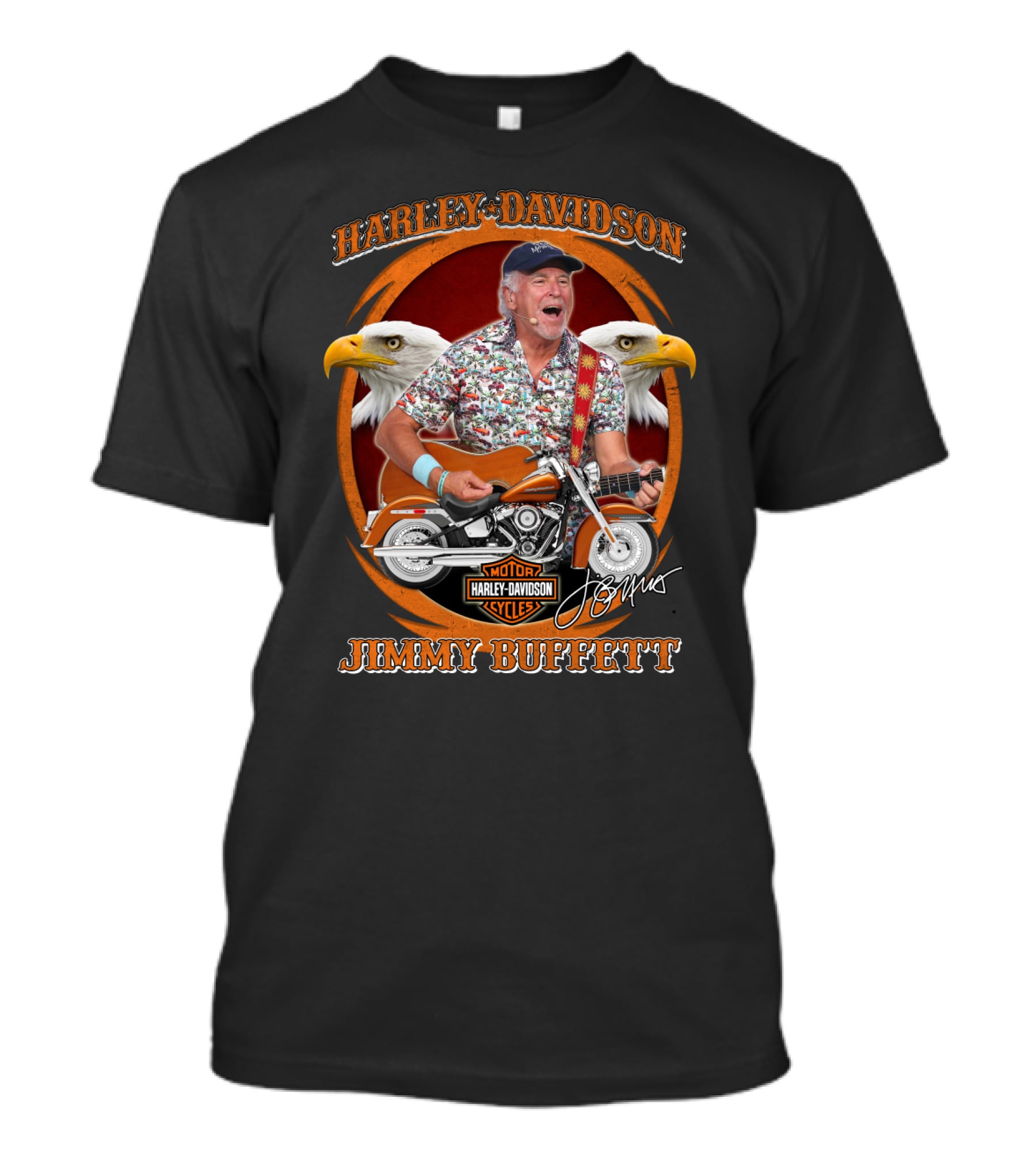 Harley Davidson Motor Cycles Jimmy Buffett Eagles T-Shirt