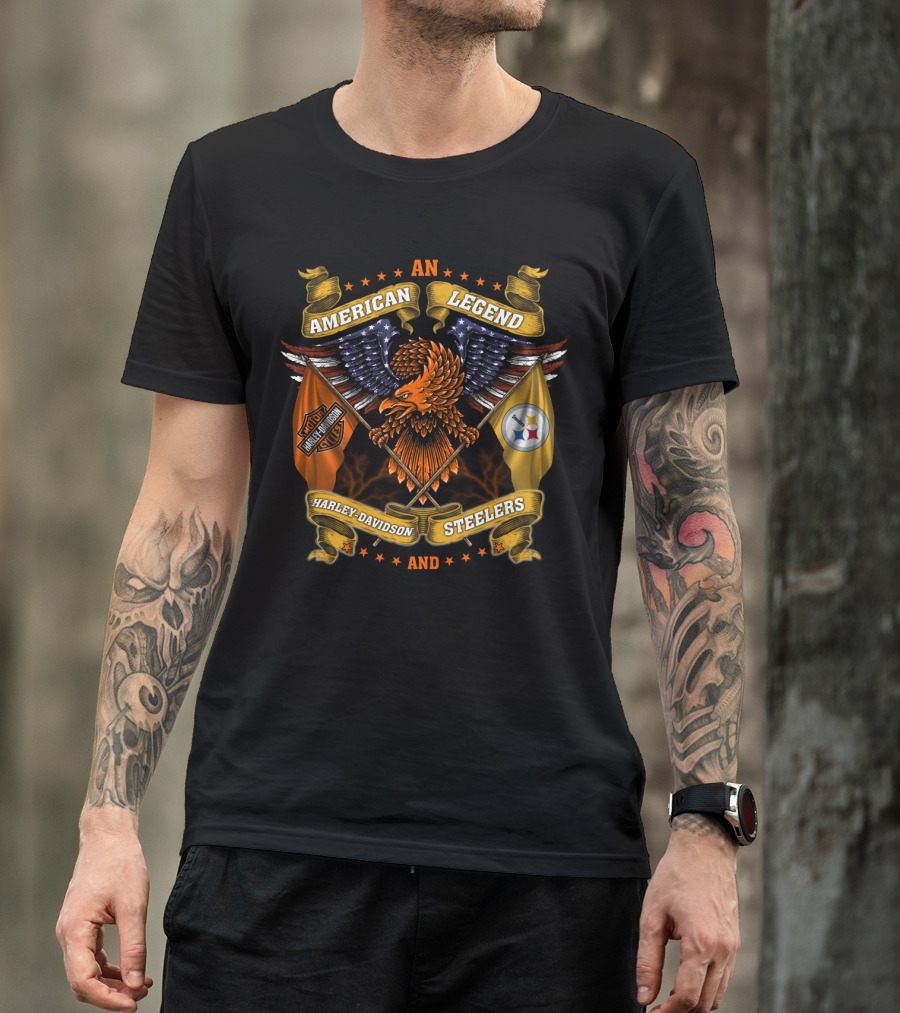 American Legend Harley Davidson Steelers Nfl T-Shirt