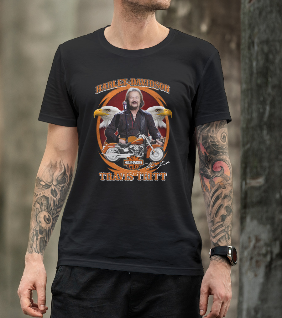 Harley Davidson Travis Tritt Motorcycles Eagle T-Shirt