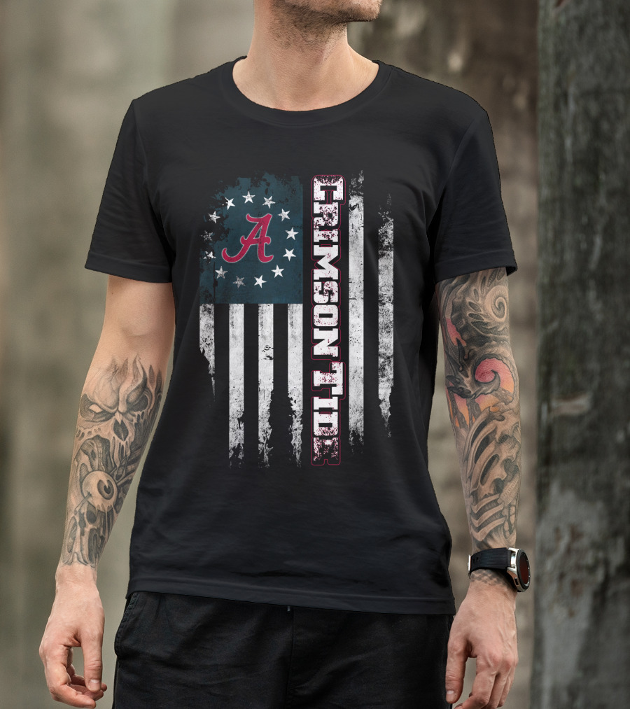 Crimson Tide A Flag Stars Stripes T-Shirt