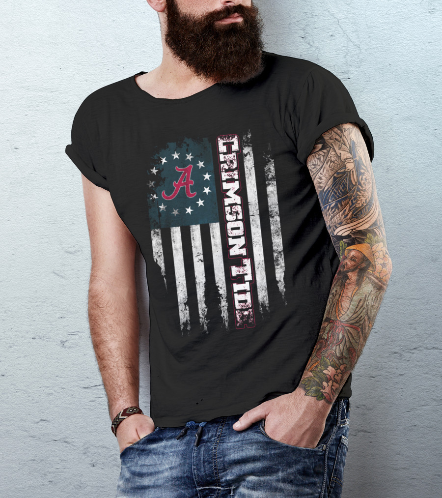Crimson Tide A Flag Stars Stripes T-Shirt