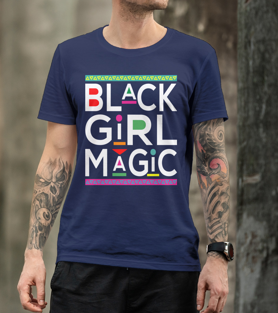 Black Girl Magic Geometric Pattern Aesthetic T-Shirt