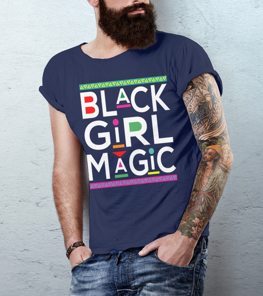 Black Girl Magic Geometric Pattern Aesthetic T-Shirt