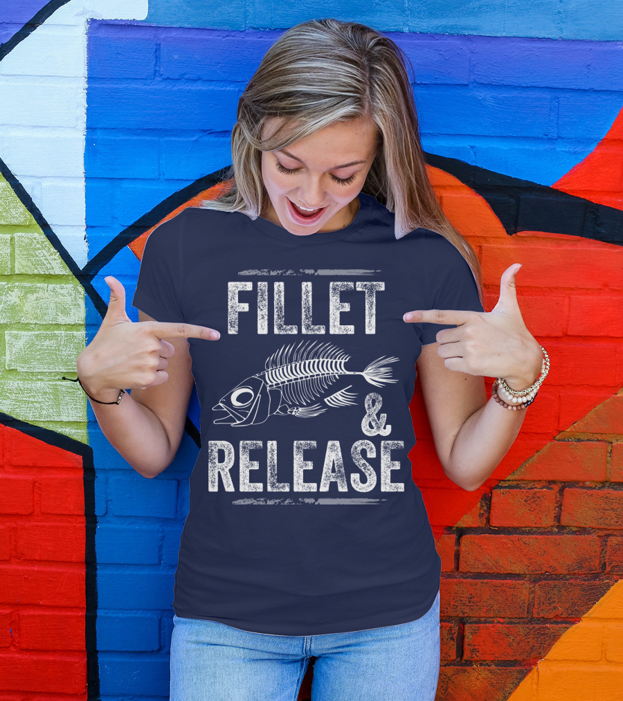 FILLET And RELEASE FISHING BONE SKELETON T-Shirt