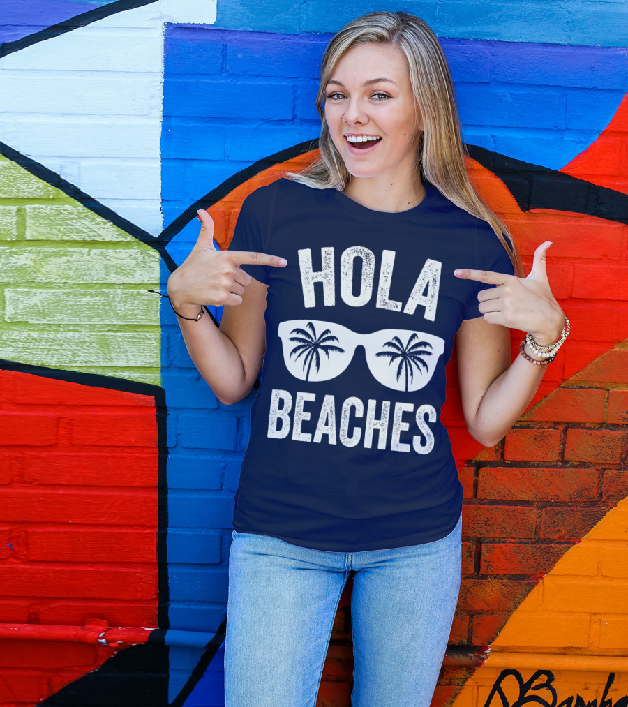 Hola Beaches Sunglasses Palm Trees T-Shirt