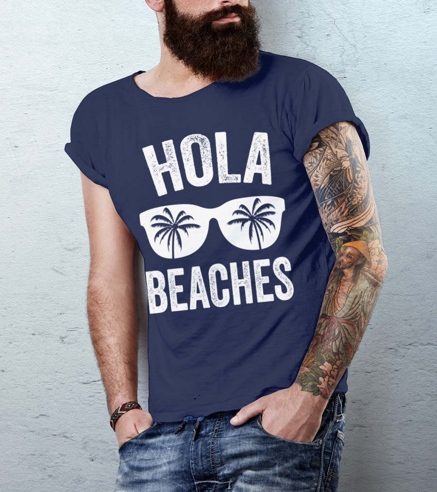 Hola Beaches Sunglasses Palm Trees T-Shirt