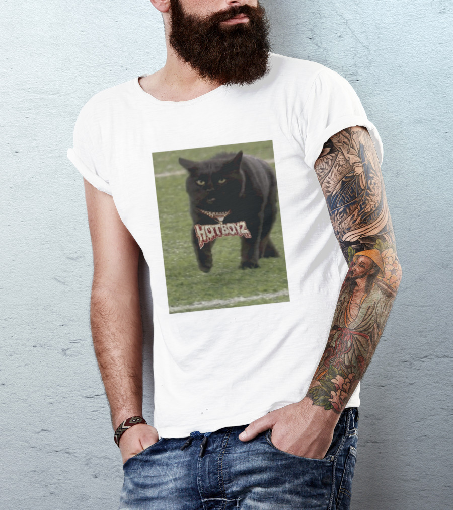 Hot Boyz Black Cat On Football Field T-Shirt