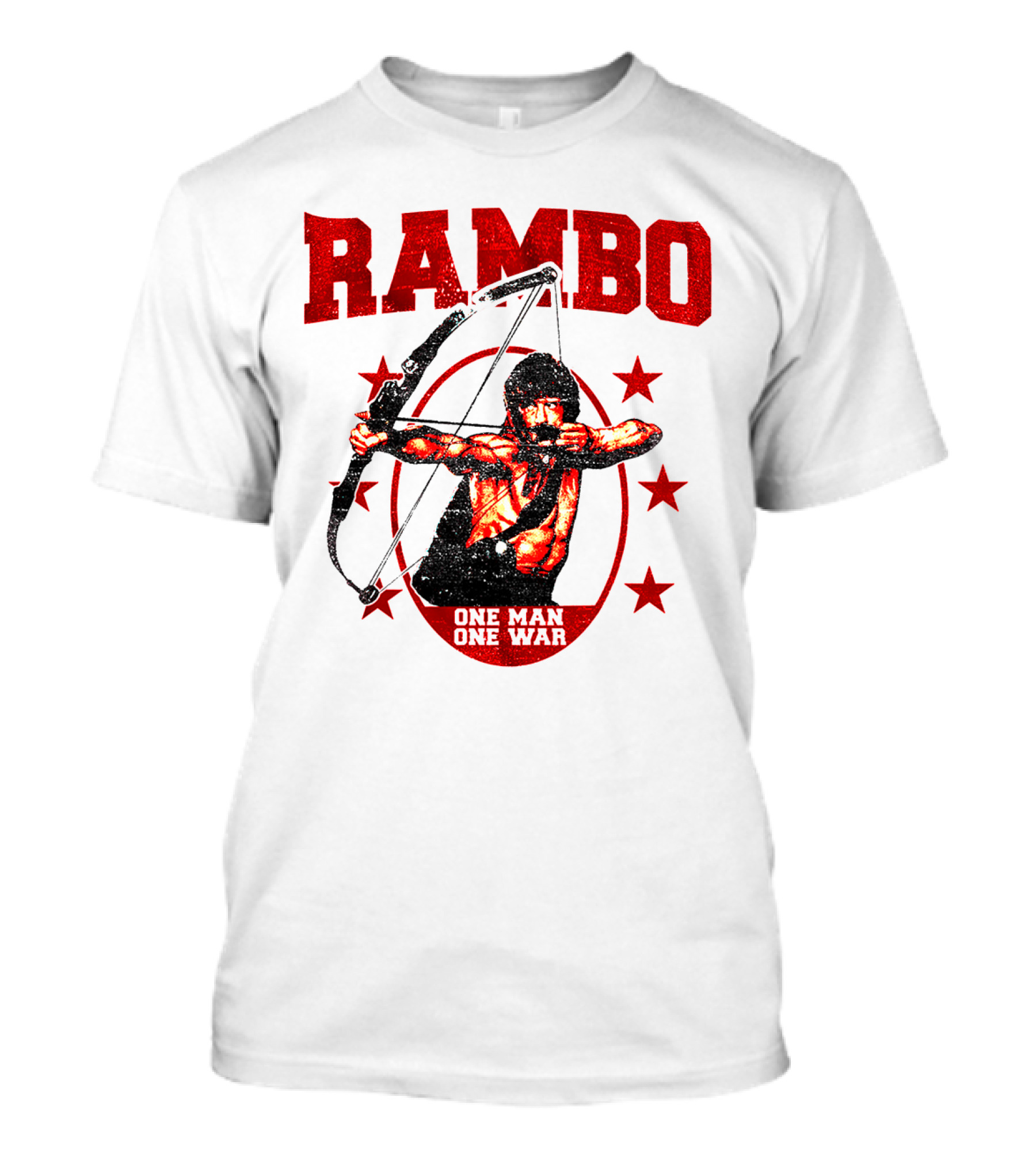Rambo One Man One War Sylvester Stallone Bow Six Stars T-Shirt