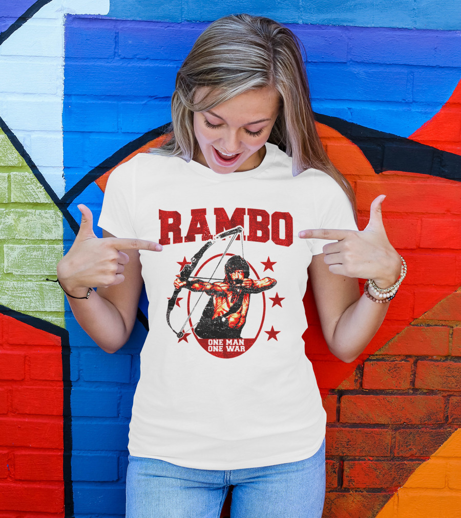 Rambo One Man One War Sylvester Stallone Bow Six Stars T-Shirt