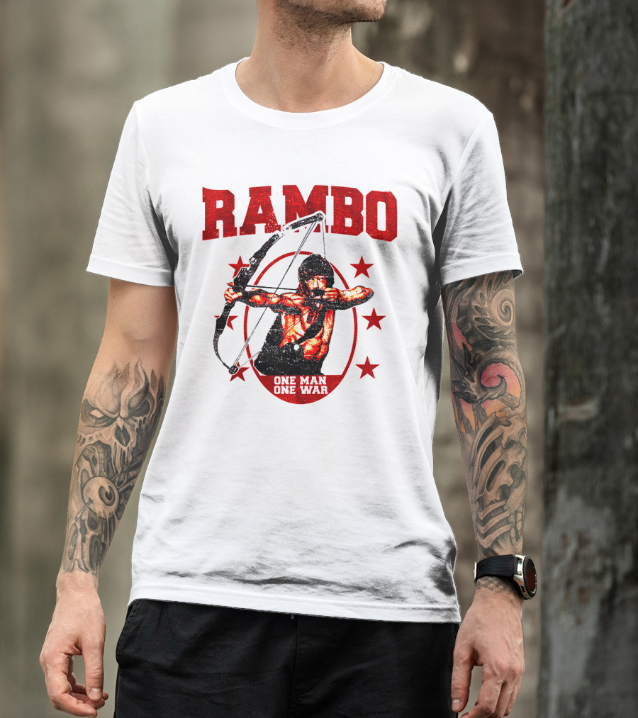 Rambo One Man One War Sylvester Stallone Bow Six Stars T-Shirt