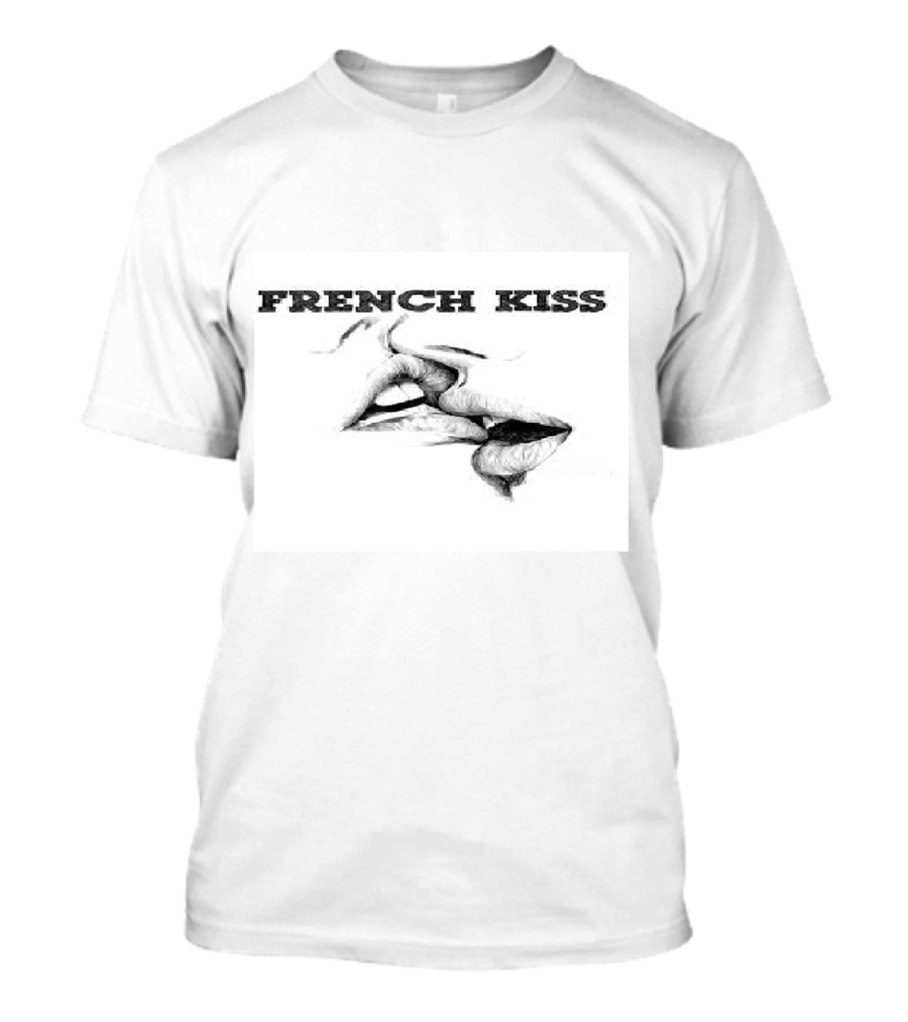 French Kiss Lips Drawing T-Shirt